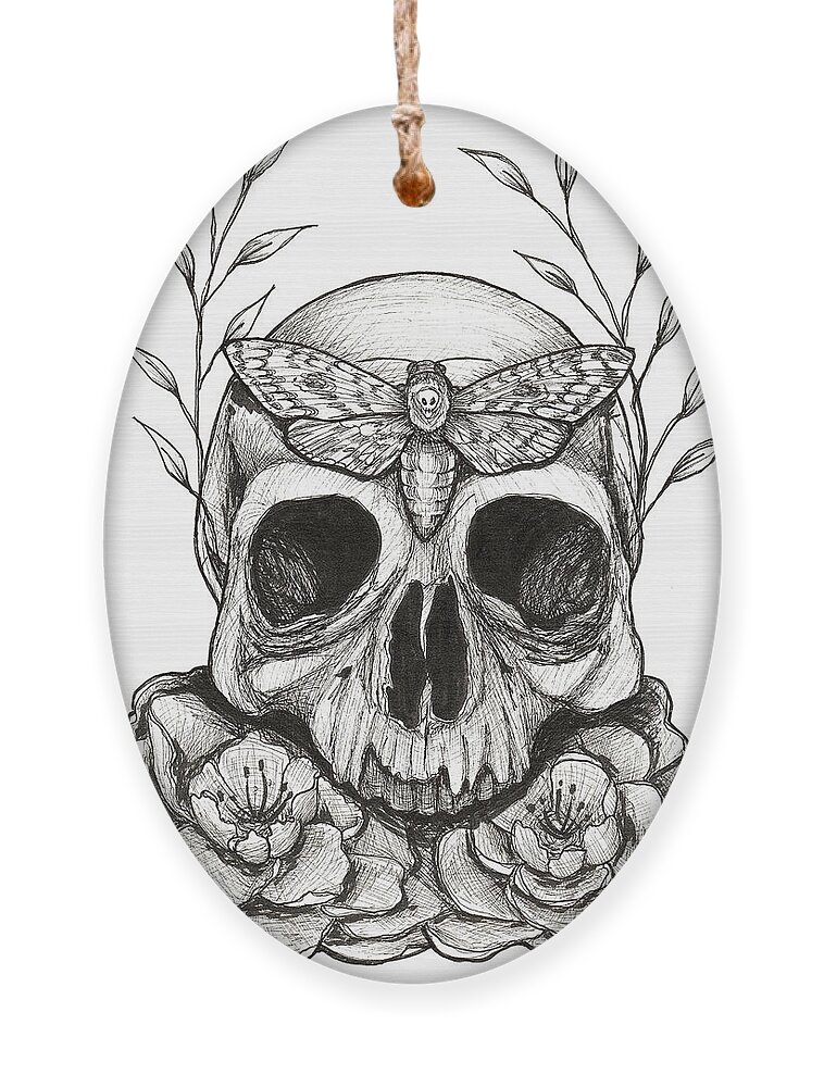 Skull Ornament featuring the painting Eternal Metamorphosis by Kathy Pope