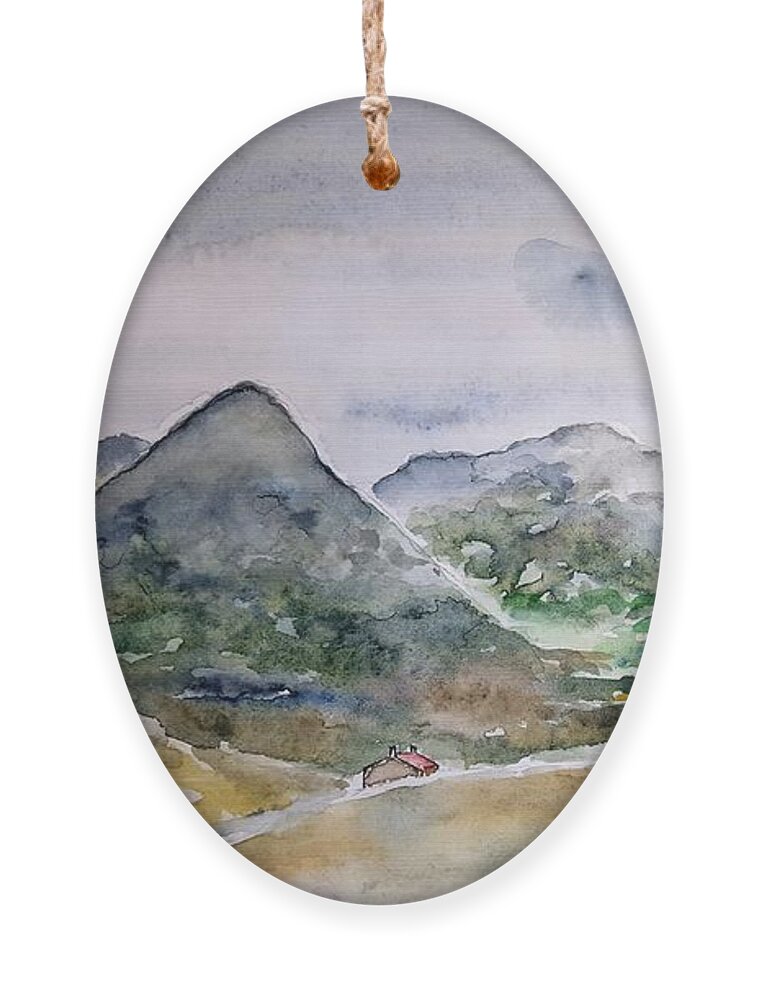 Watercolor Ornament featuring the painting Skye Valley by John Klobucher
