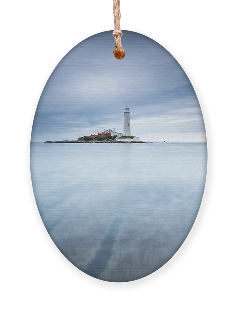 St Mary's Lighthouse Ornament featuring the photograph Sliver - St Mary's Lighthouse by Anita Nicholson