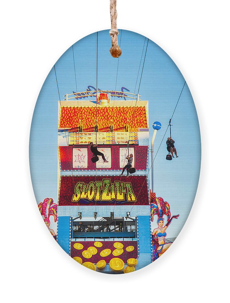 Slotzilla Ornament featuring the photograph Slotzilla Zip Line Las Vegas by Tatiana Travelways