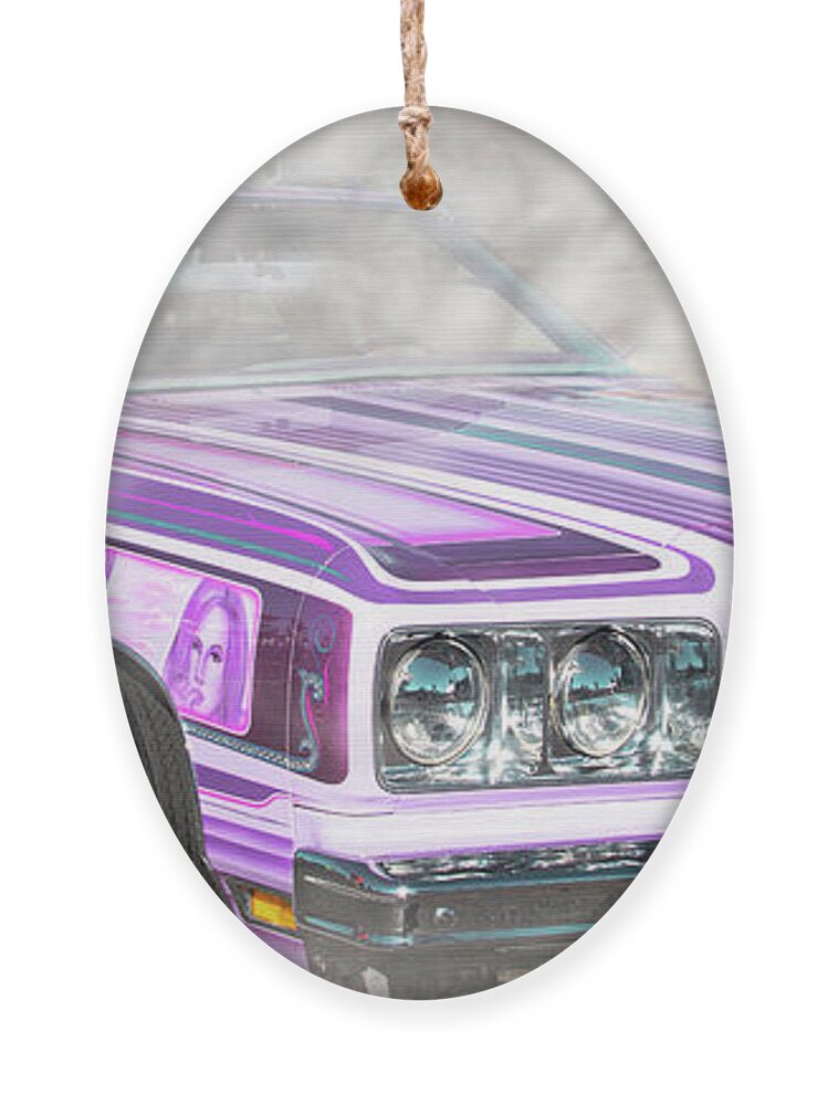 Smoking Hot Car Ornament featuring the digital art Smoking Hot Car by Kathy Paynter