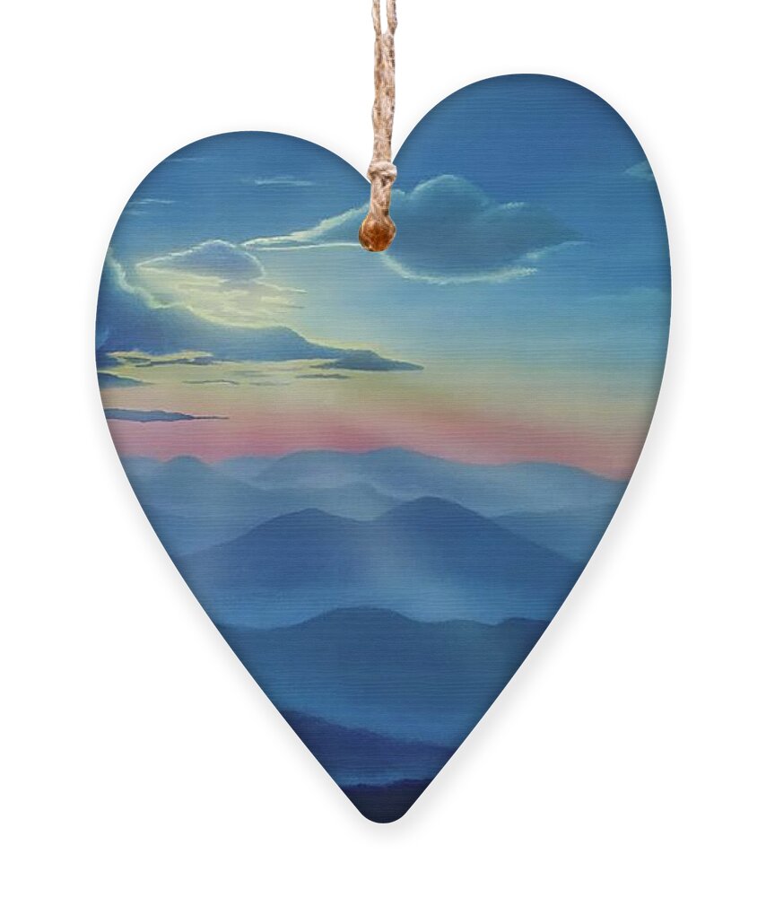 Smoky Mountains Ornament featuring the painting Smoky Mountain Dream by Marlene Little