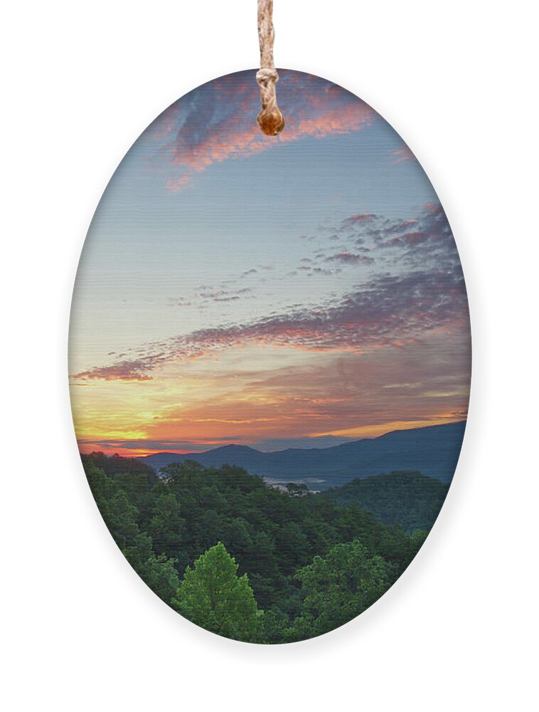 Foothills Parkway Ornament featuring the photograph Smoky Mountain Sunrise 7 by Phil Perkins