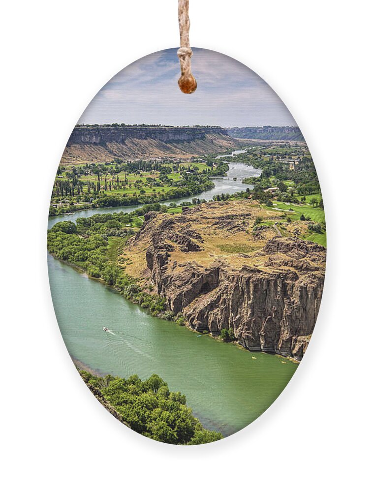 Snake River Canyon Ornament featuring the photograph Snake River Canyon Twin Falls Idaho by Tatiana Travelways