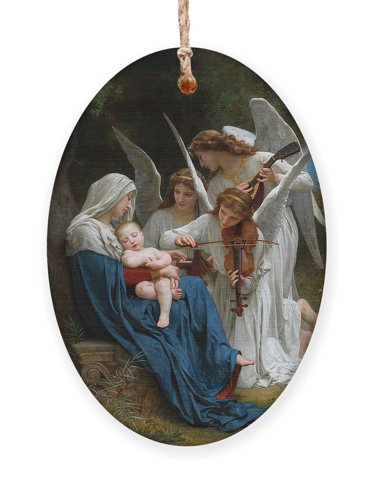 William Adolphe Bouguereau Ornament featuring the painting Song of the Angels, 1881 by William-Adolphe Bouguereau
