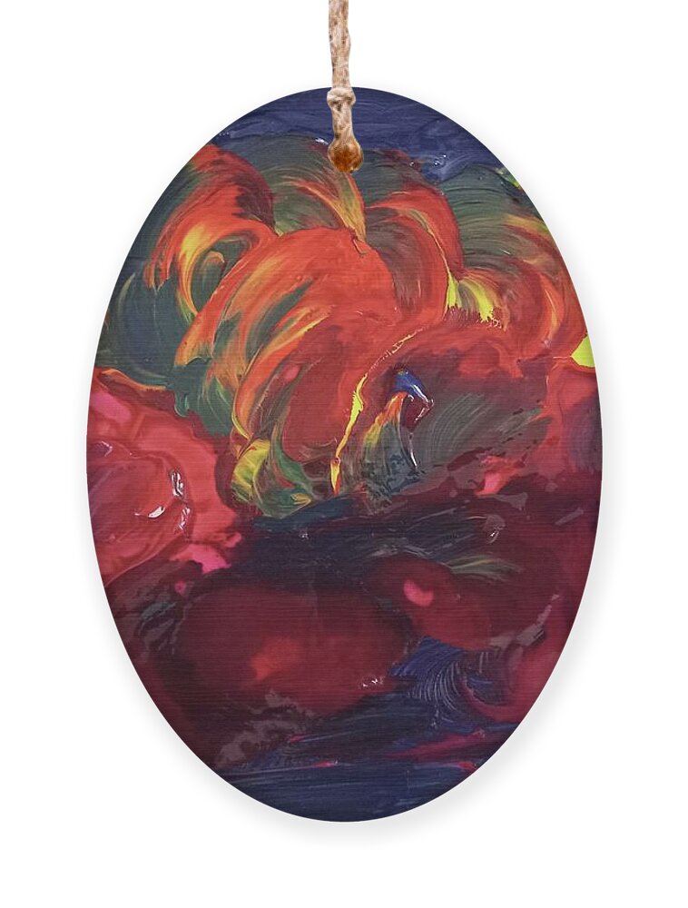 Abstract Ornament featuring the painting Soul Afire by Linda Feinberg