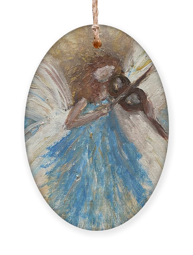Music Ornament featuring the painting Sound Healing by Kathy Bee
