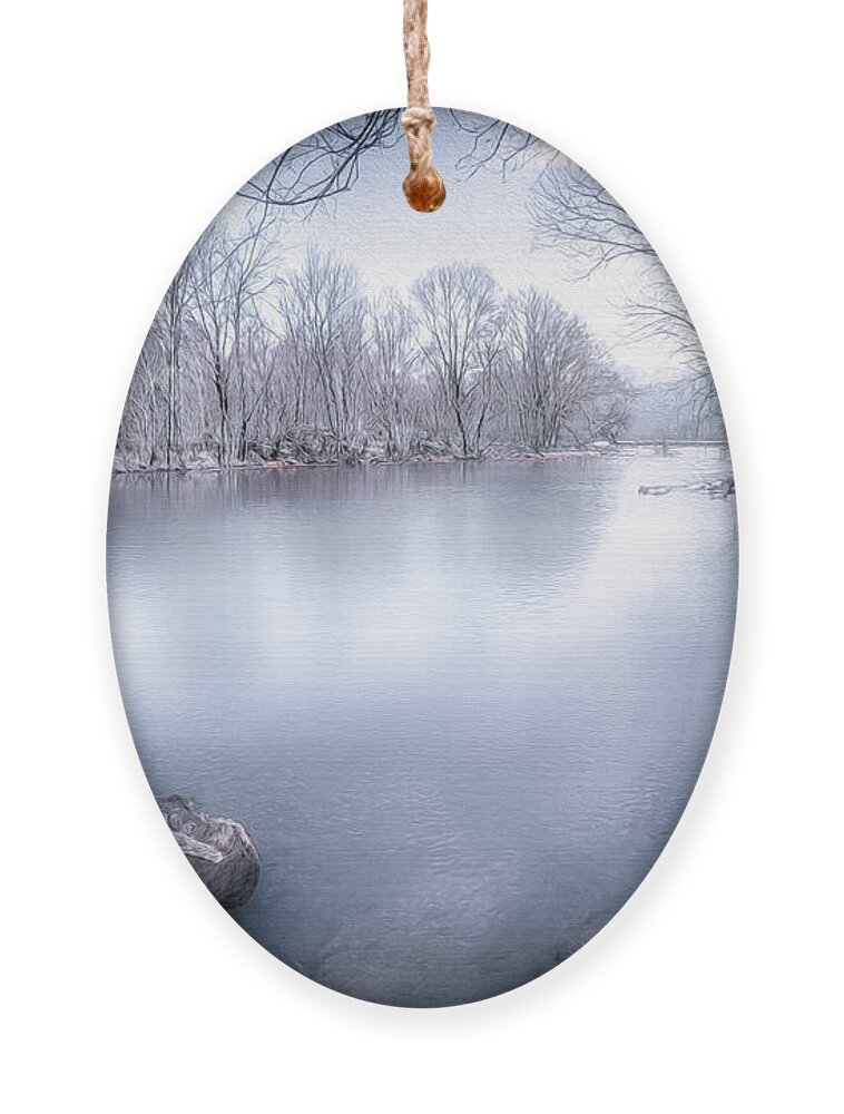 Snow Ornament featuring the photograph South Holston in Winter by Shelia Hunt