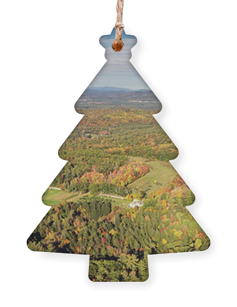 South Tamworth Ornament featuring the photograph South Tamworth New Hampshire Panorama by John Rowe