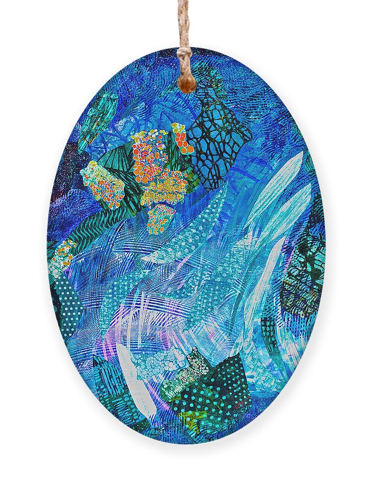  Ornament featuring the painting Spirit Moved upon the Face of the Waters by Polly Castor