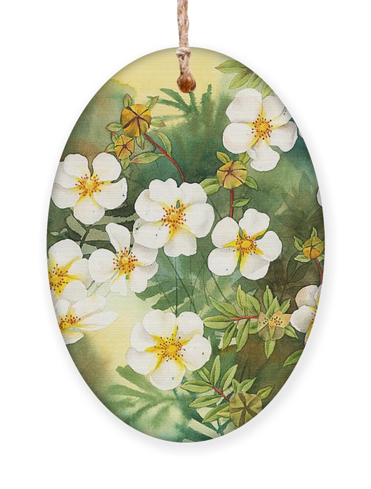 White Flower Ornament featuring the painting Spirit of Hope by Espero Art