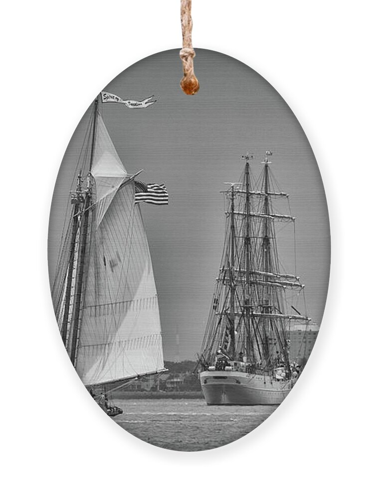 Spirit Of Sc Ornament featuring the photograph Spirit of SC - US Coast Guard Eagle - Charleston by Dale Powell