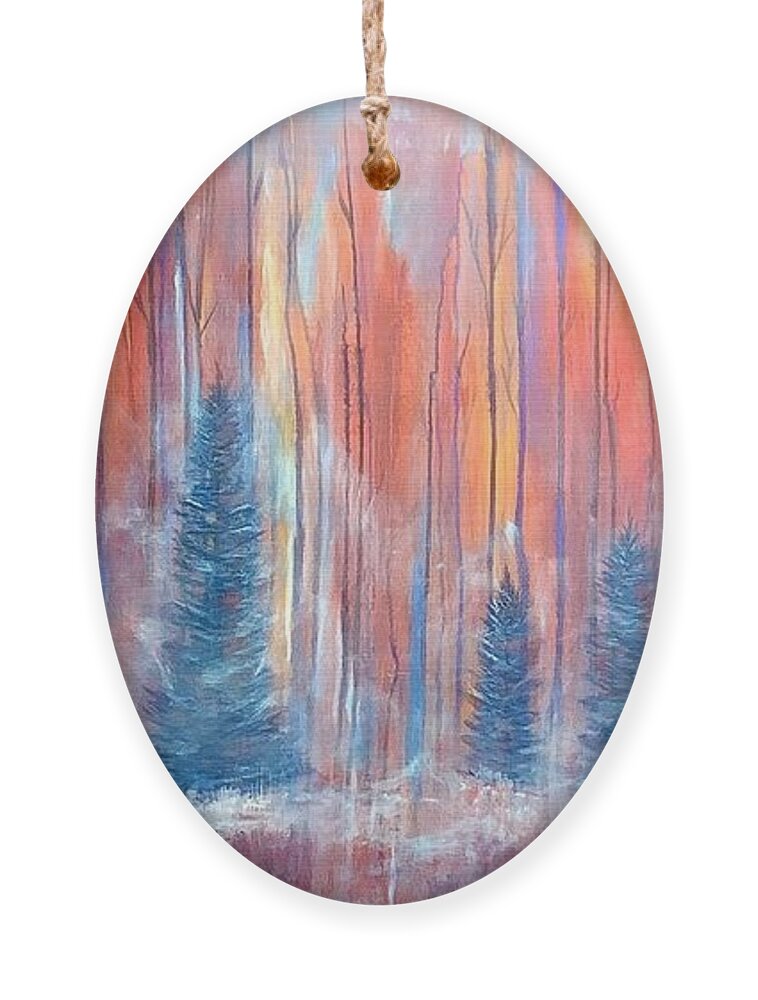 Acrylic Painting Ornament featuring the painting Spirits at Dusk by Soraya Silvestri