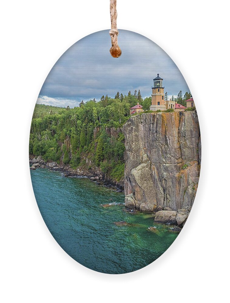 Split Rock Lighthouse Ornament featuring the photograph Split Rock Lighthouse Aerial by Sebastian Musial