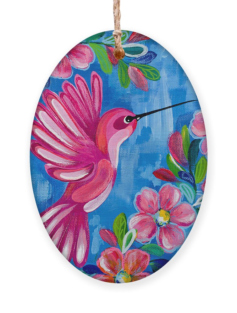 Hummingbird Ornament featuring the painting Spread Your Wings by Beth Ann Scott
