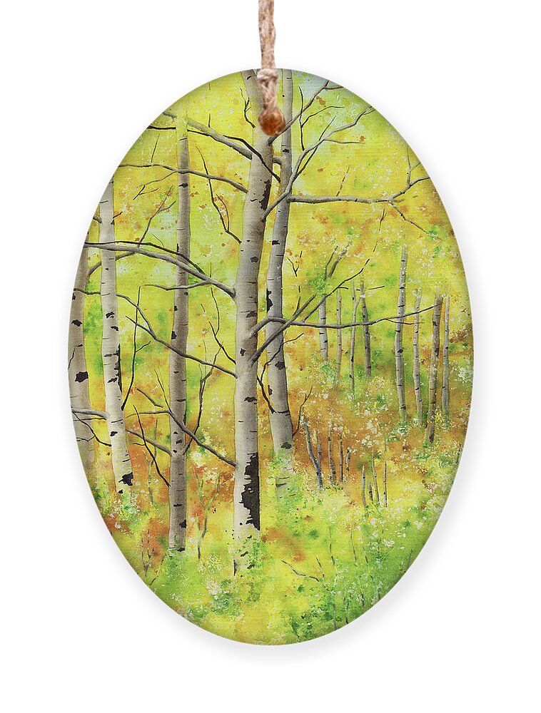 Trees Ornament featuring the painting Spring Aspens by Hailey E Herrera