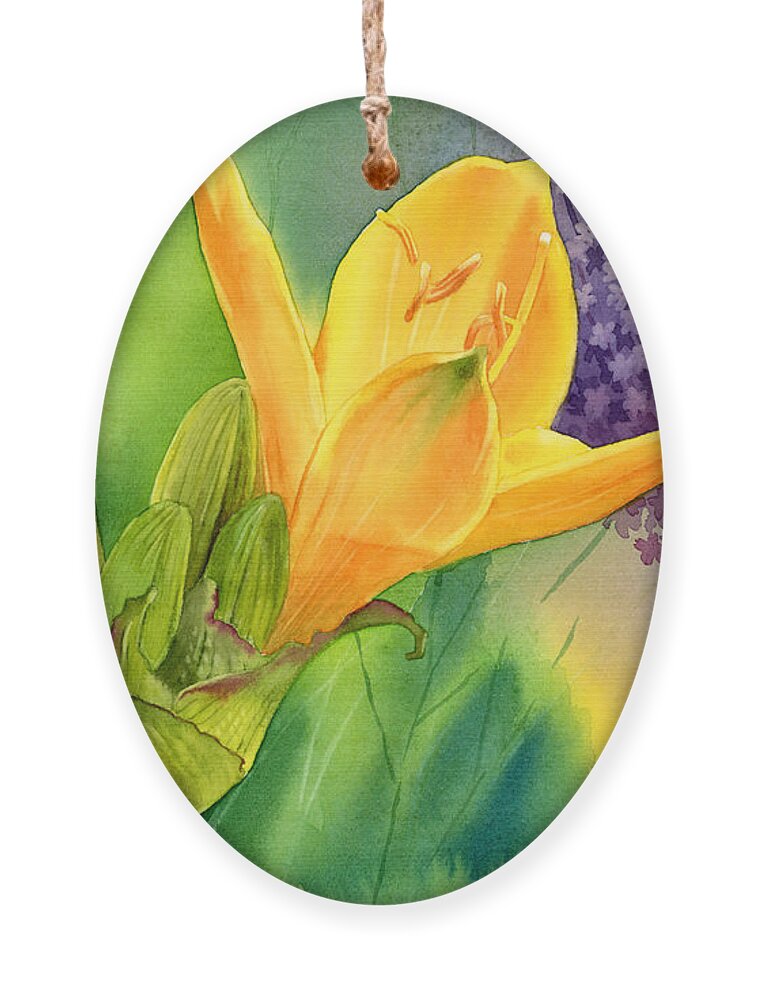 Lily Ornament featuring the painting Spring Melody by Espero Art