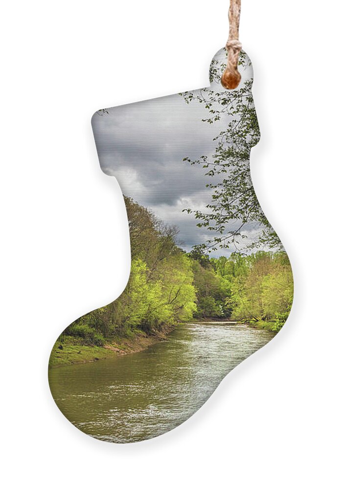 Carolina Ornament featuring the photograph Springtime on the River by Debra and Dave Vanderlaan