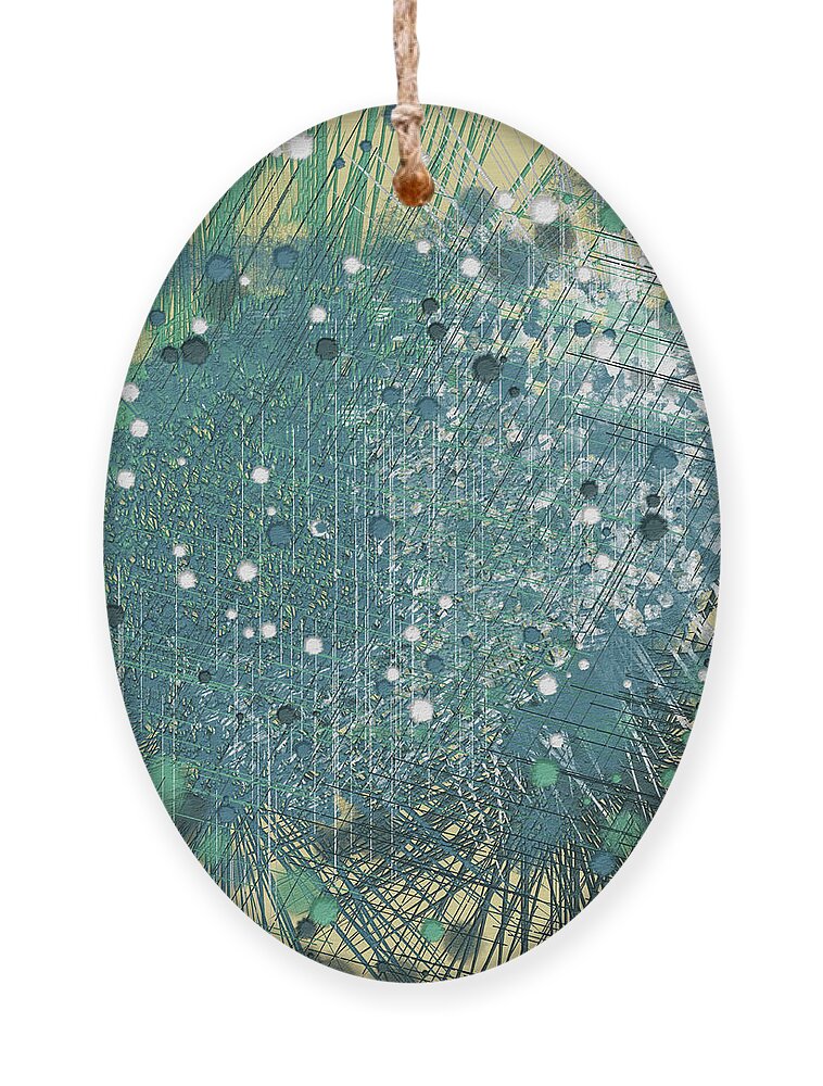 Blue Ornament featuring the digital art Square Improvisation 950 by Bentley Davis
