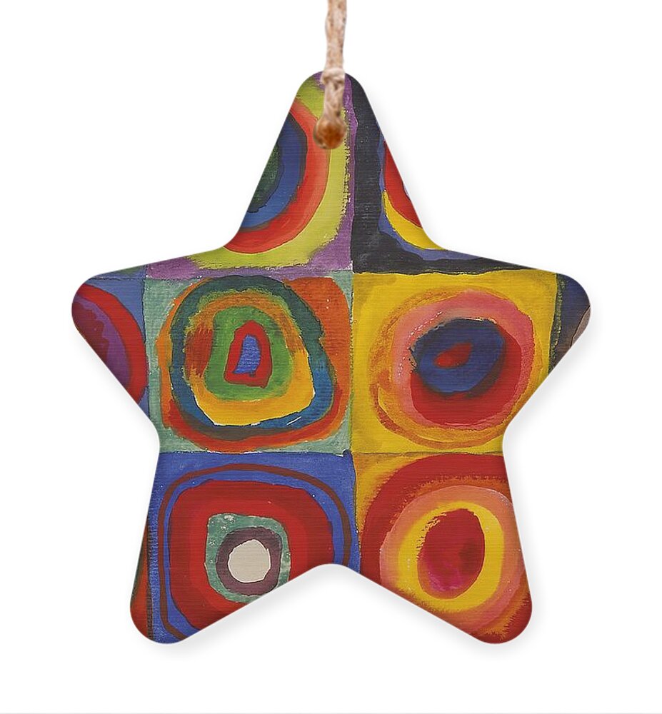 Wassily Kandinsky Ornament featuring the painting Squares With Concentric Circles by Wassily Kandinsky