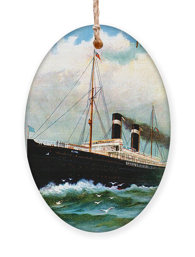 Paul Ornament featuring the painting SS Saint Paul Cruise Ship by Unknown