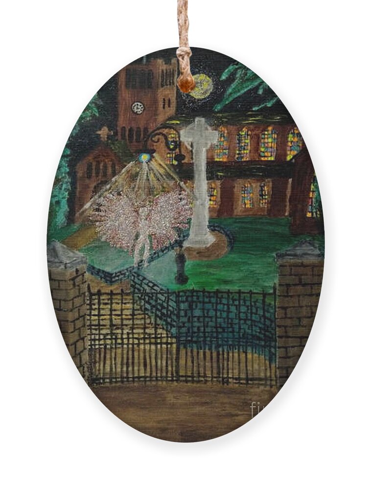 Church Ornament featuring the painting St Giles Church by David Westwood