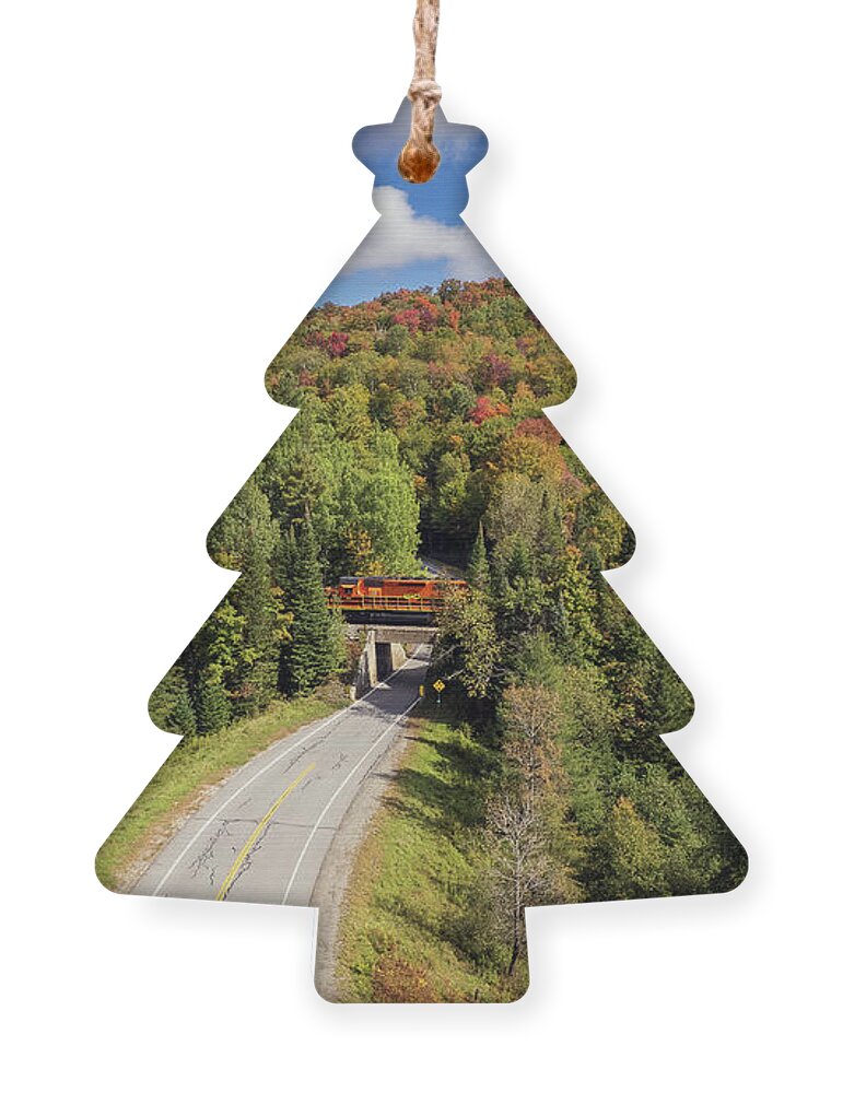  Ornament featuring the photograph St Lawrence And Atlantic Crossing Rte 114 in Morgan, VT by John Rowe