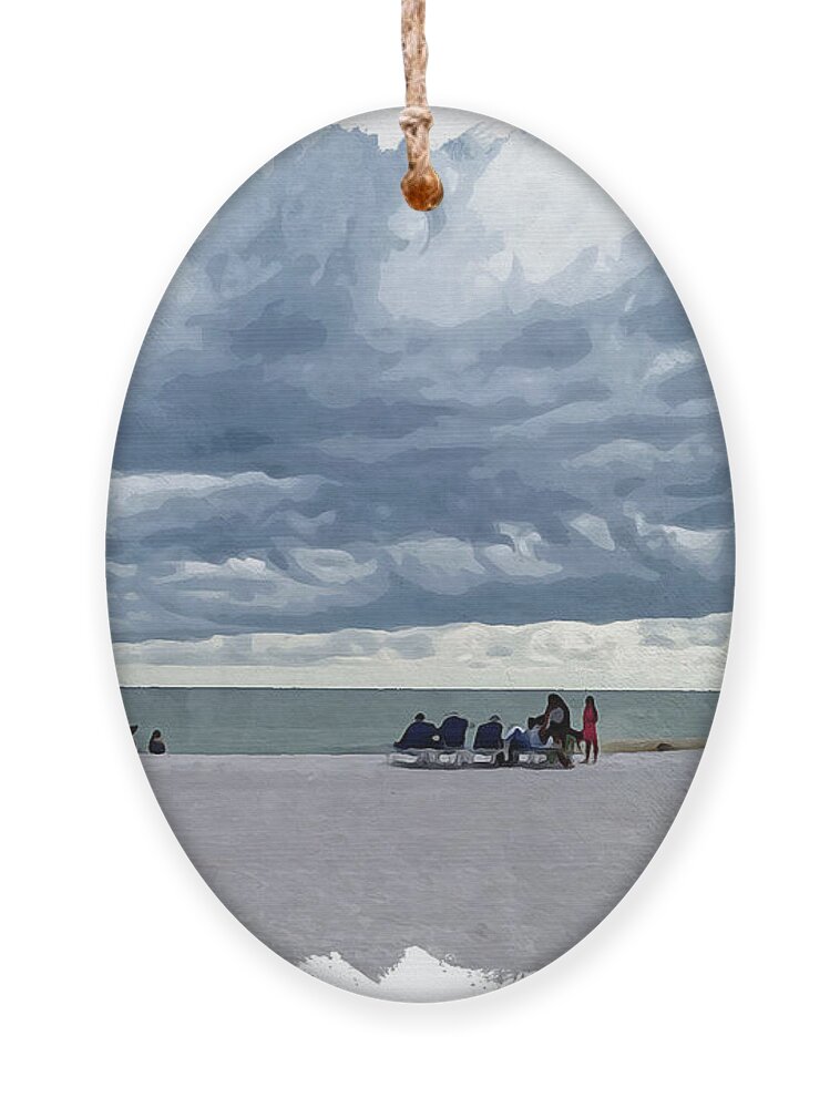  Rain Ornament featuring the digital art St. Pete Beach by Chauncy Holmes