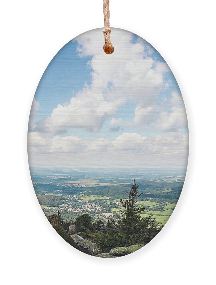 Outdoor Ornament featuring the photograph Standing on a rock in Jizera mountains by Vaclav Sonnek
