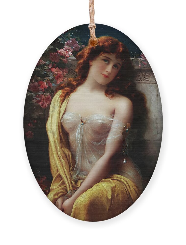 Starlight Ornament featuring the painting Starlight by Emile Vernon Classical Fine Art Old Masters Reproduction by Rolando Burbon