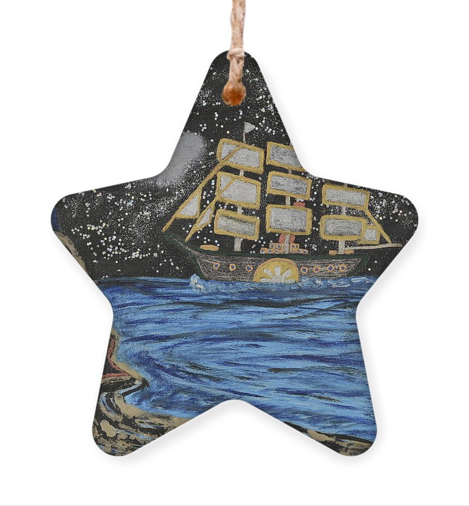 Ship Ornament featuring the mixed media Starship Britannia by David Westwood