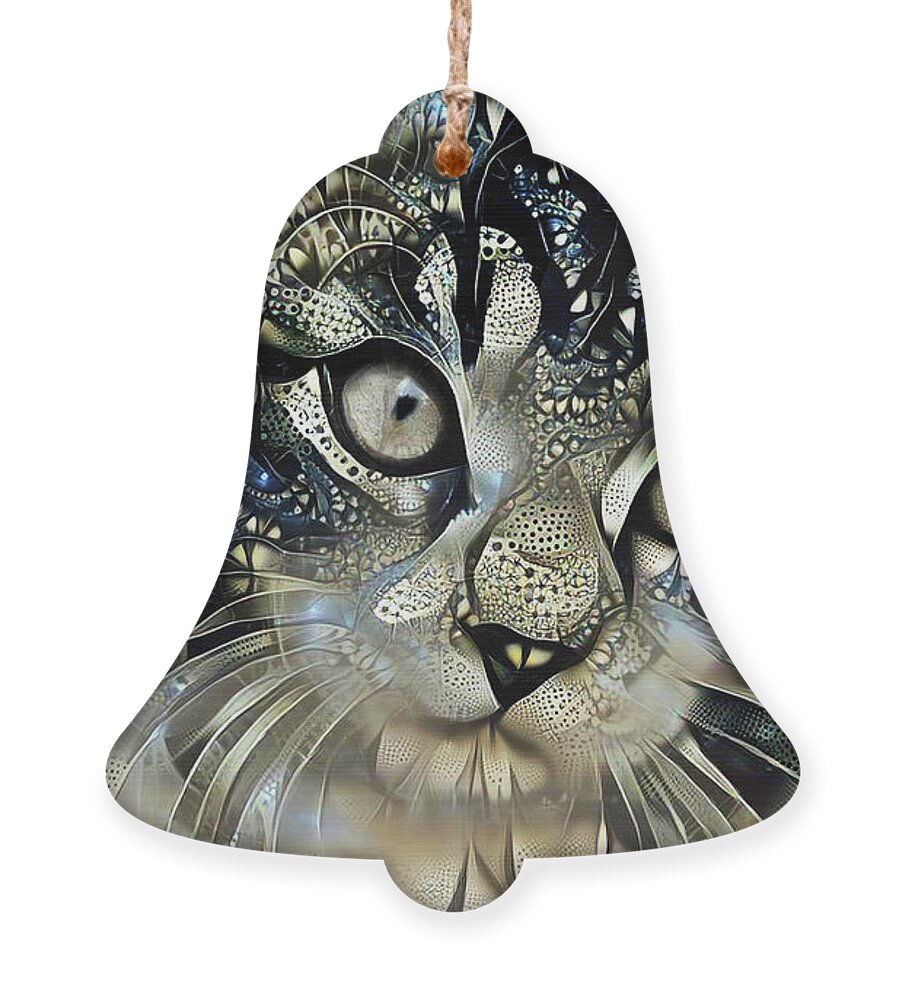Cat Ornament featuring the digital art Starstruck by Peggy Collins
