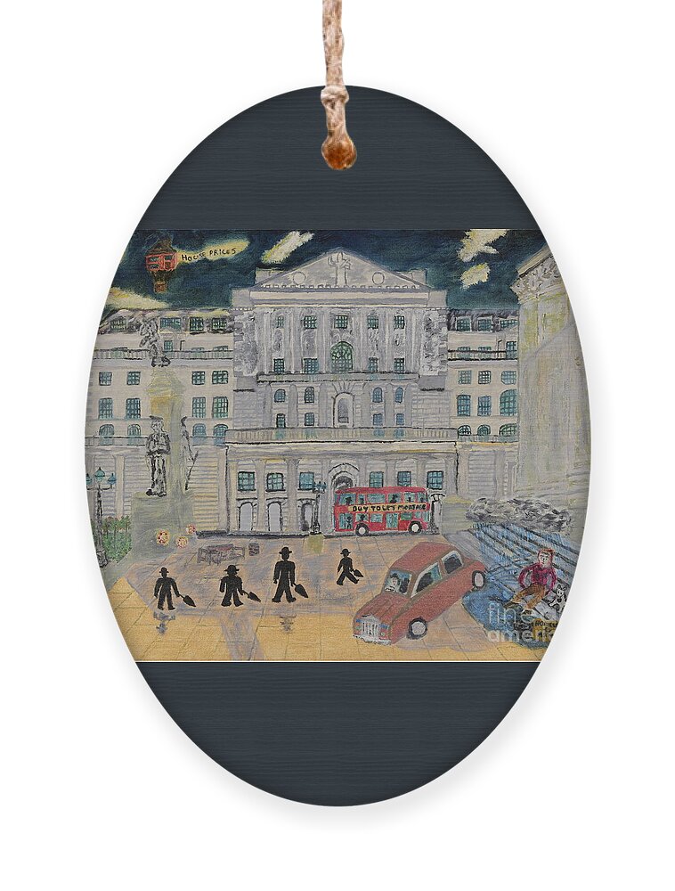 London Ornament featuring the painting Sterling Disaster by David Westwood