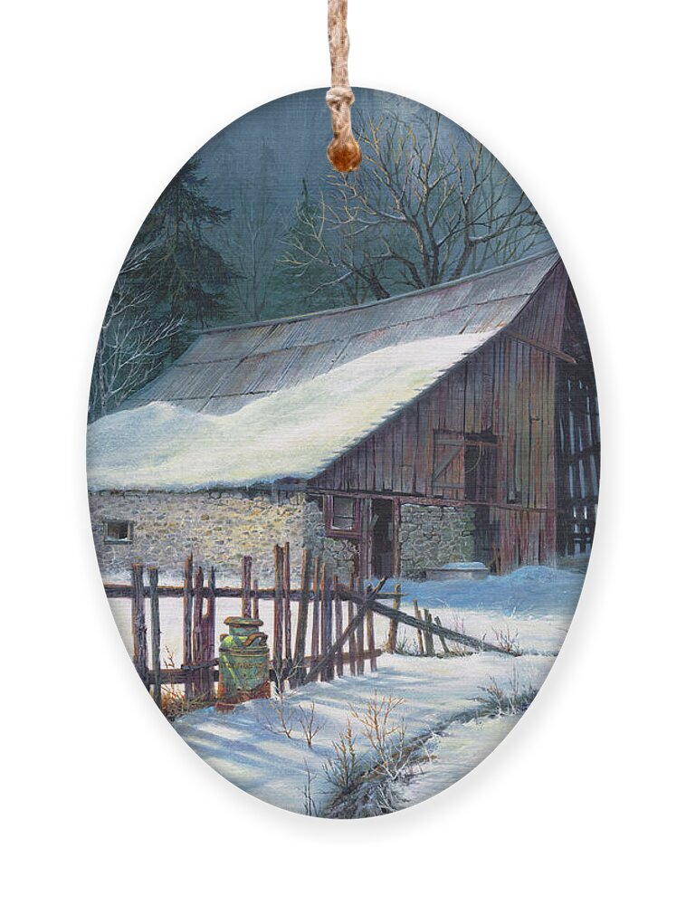 Michael Humphries Ornament featuring the painting Sticks and Stone by Michael Humphries