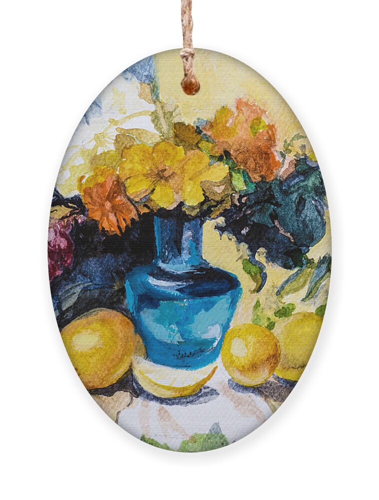 #creativity #artmindfulness #mindfulness Ornament featuring the painting Still Life 3 by Veronica Huacuja