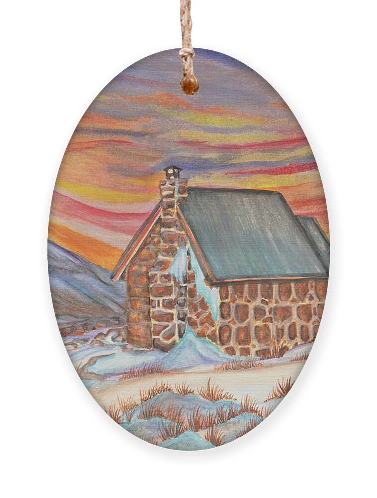 Art Ornament featuring the painting Stone Refuge by The GYPSY and Mad Hatter