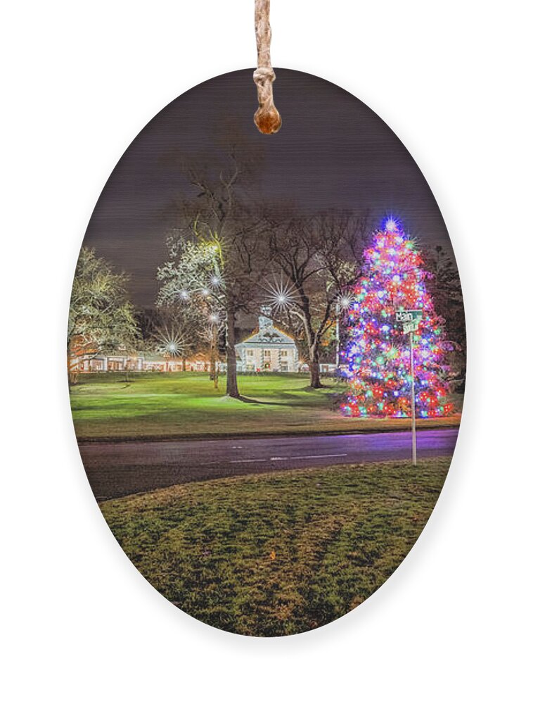 Stony Brook Ornament featuring the photograph Stony Brook Village at Christmas by Sean Mills