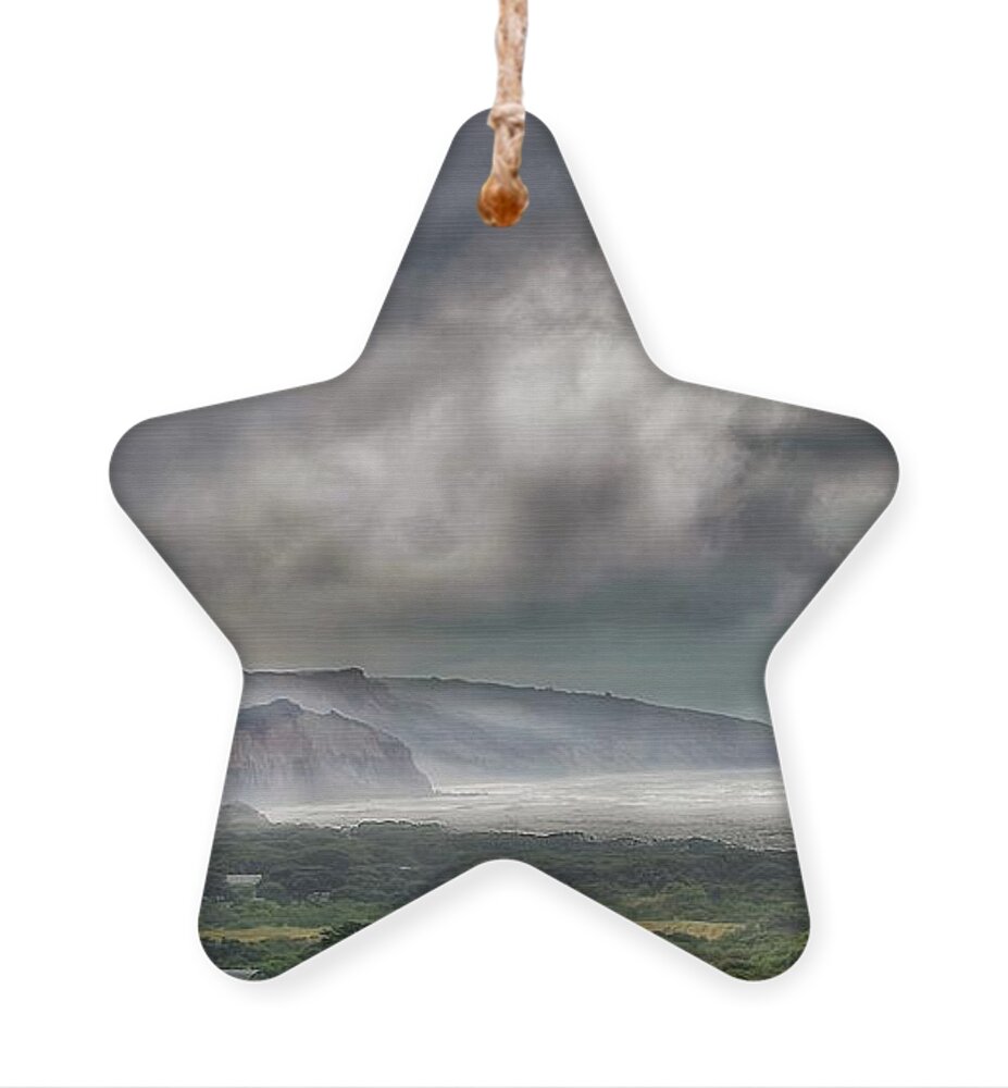 Blair Stuart Ornament featuring the photograph Storm Clouds over the GOR Victoria by Blair Stuart