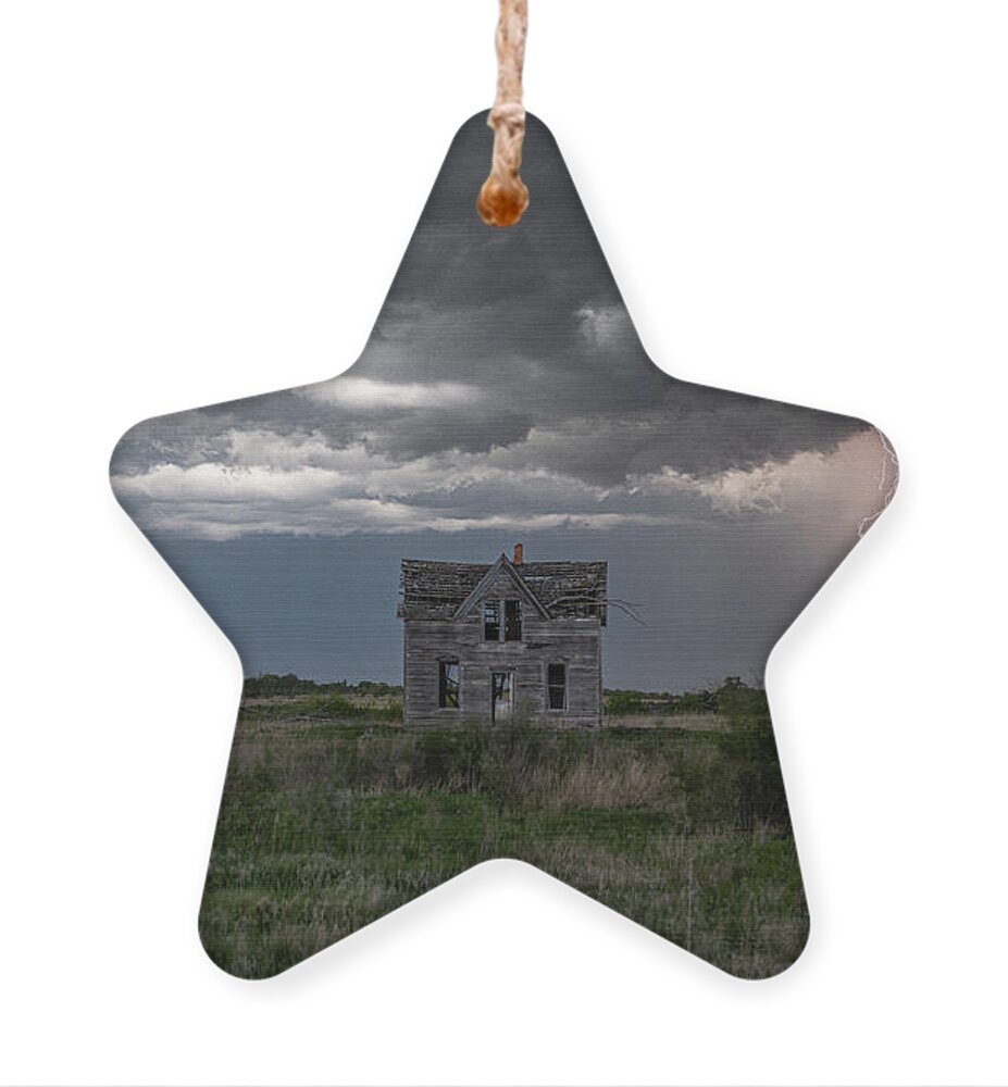 Farmhouse Ornament featuring the photograph Storm on the Prairie by Marcus Hustedde
