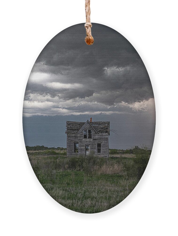 Farmhouse Ornament featuring the photograph Storm on the Prairie by Marcus Hustedde