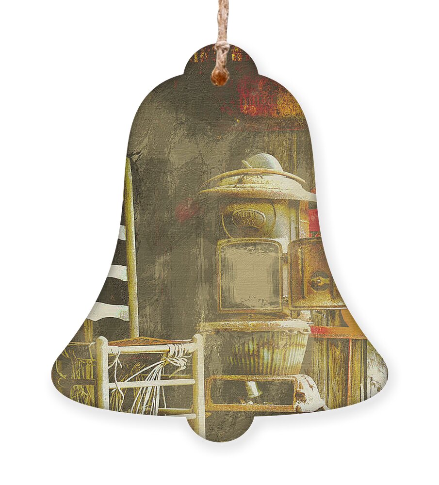 Rabbit Hash Ornament featuring the photograph Stove on the Porch by Bentley Davis