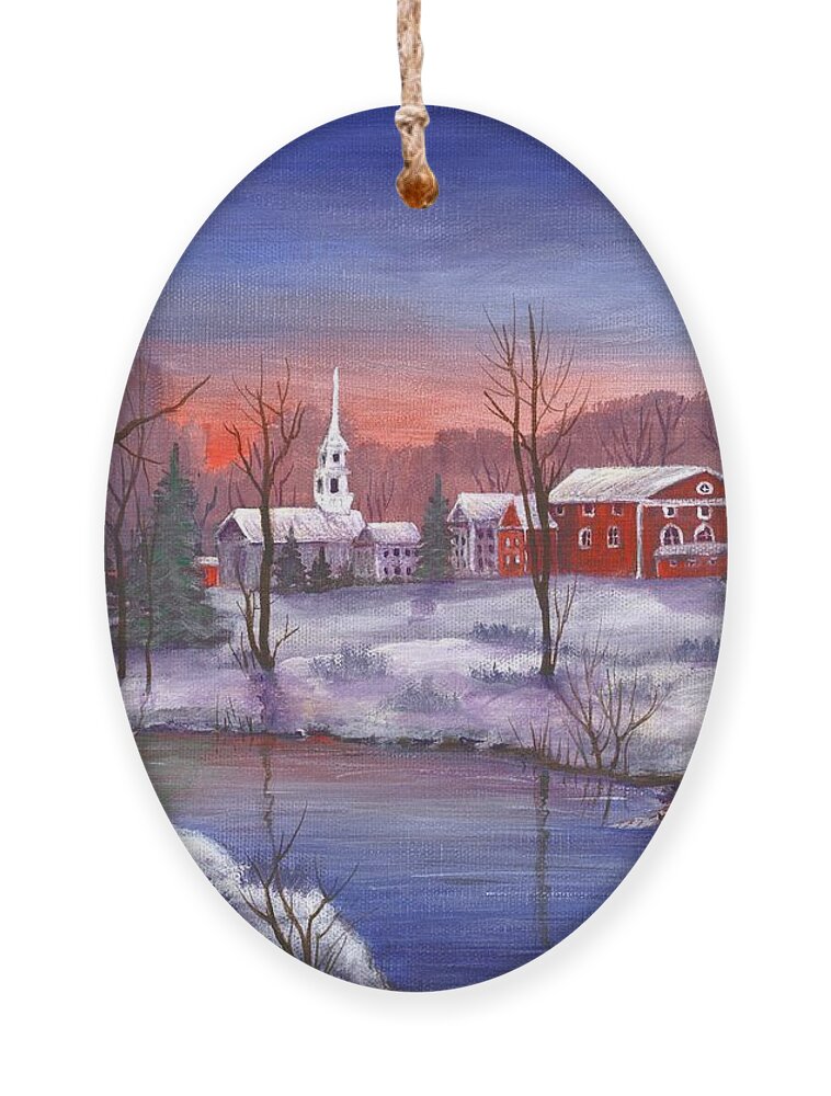 Malakhova Ornament featuring the painting Stowe - Vermont by Anastasiya Malakhova
