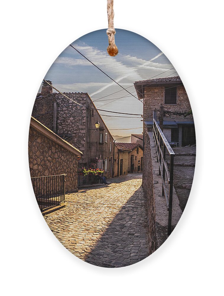 Pereto Ornament featuring the photograph Street of Pereto by Fabiano Di Paolo