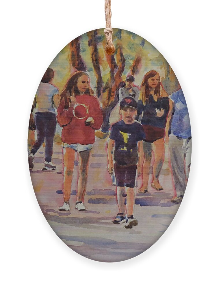 Summer Ornament featuring the painting Strolling Youth by David Gilmore