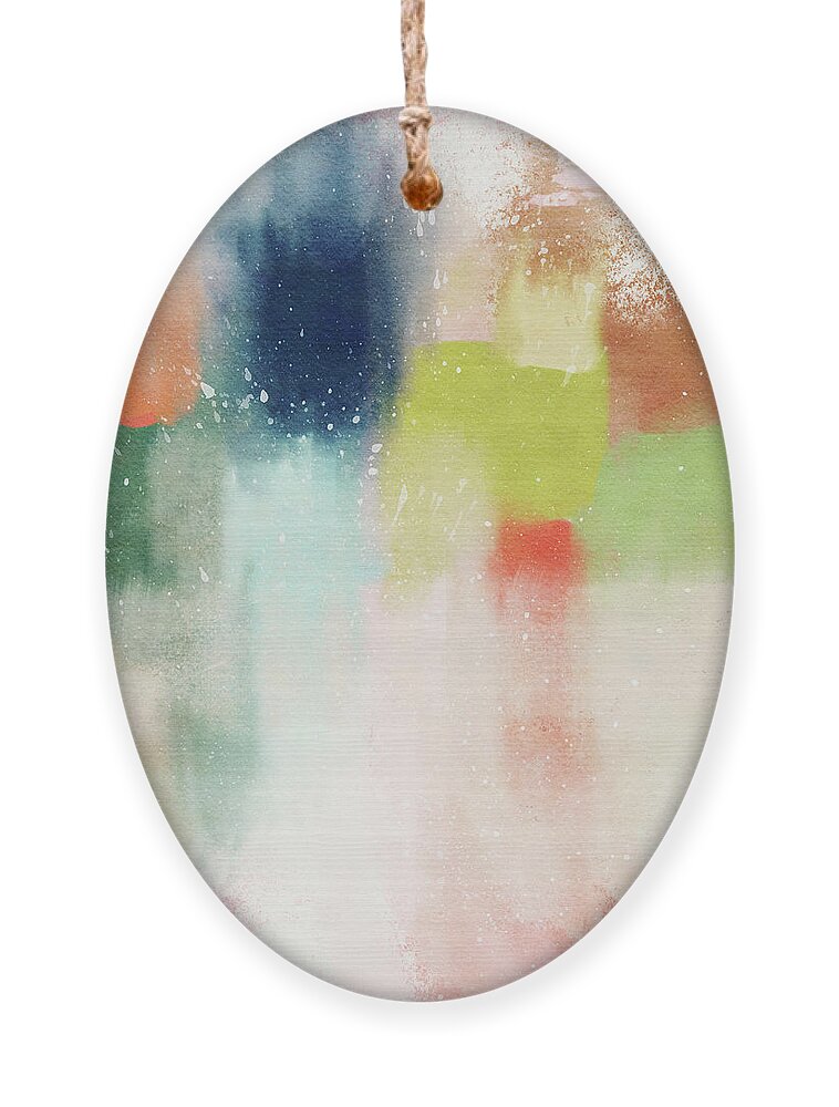 Abstract Ornament featuring the mixed media Subdued Spring- Art by Linda Woods by Linda Woods