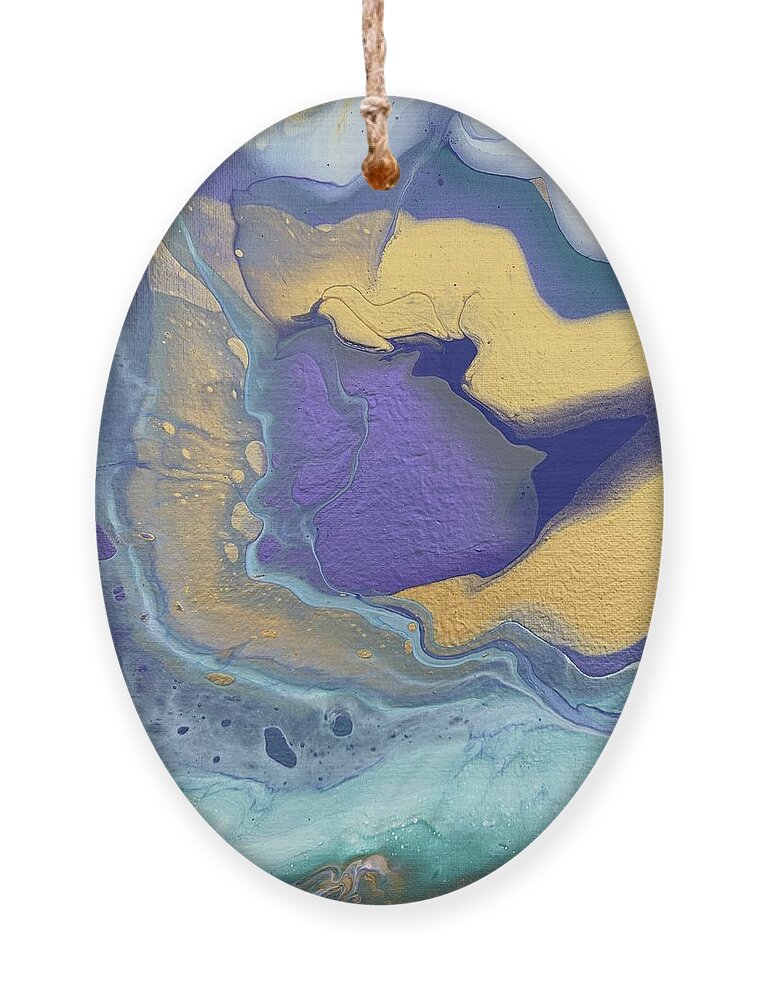 Gold Ornament featuring the painting Submerge by Nicole DiCicco