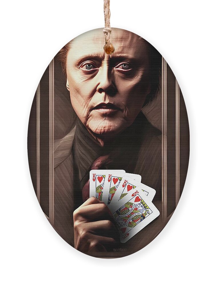 Suicide Kings Ornament featuring the digital art Suicide Kings - Christopher Walken by Fred Larucci