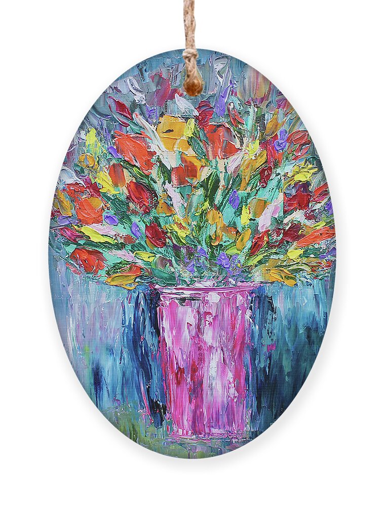 Flowers Ornament featuring the painting Summer Delight by Teresa Moerer