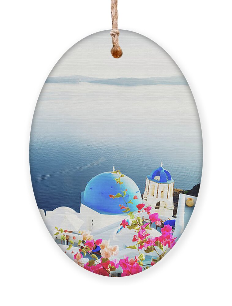 Aegean Ornament featuring the photograph Summer Santorini by Anastasy Yarmolovich