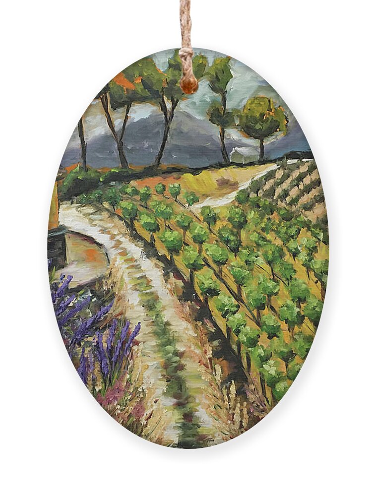 Temecula Ornament featuring the painting Summer Vines by Roxy Rich